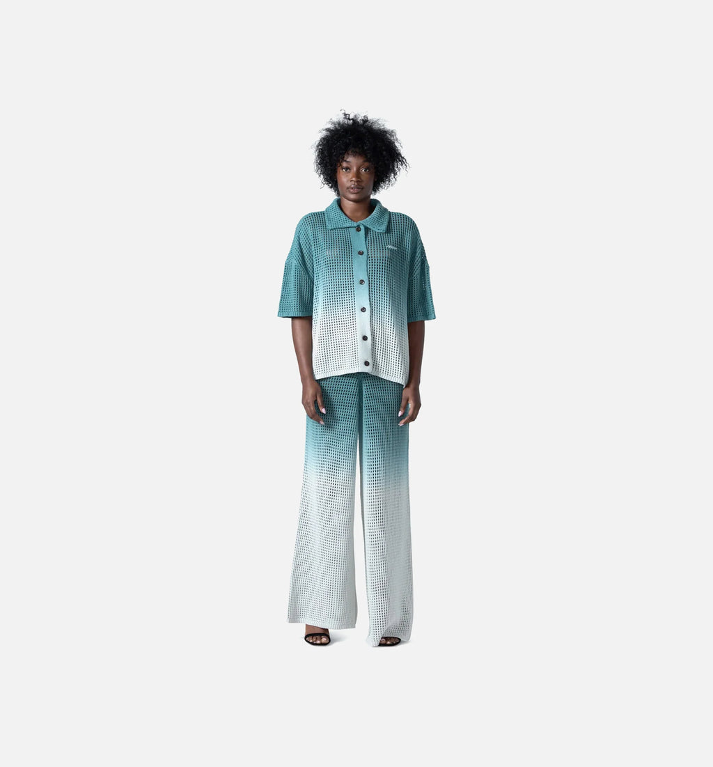 Crochet Ombre Womens Pants Green