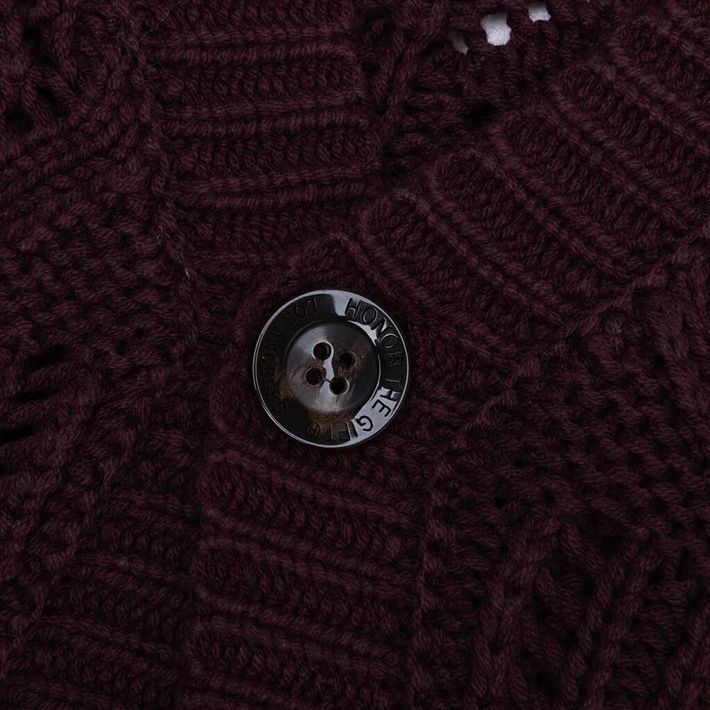 Cable Cardigan Berry
