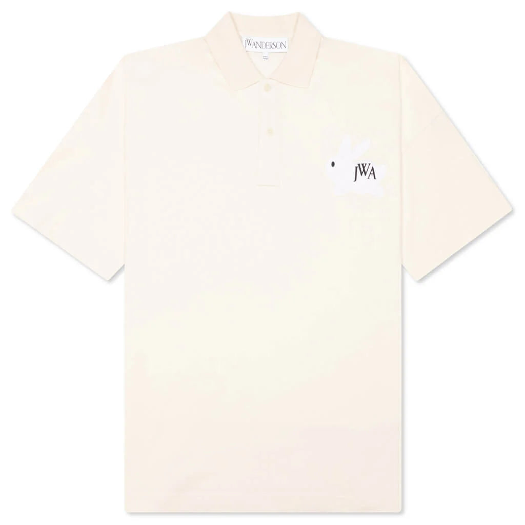 Bunny Embroidery Polo Shirt Beige