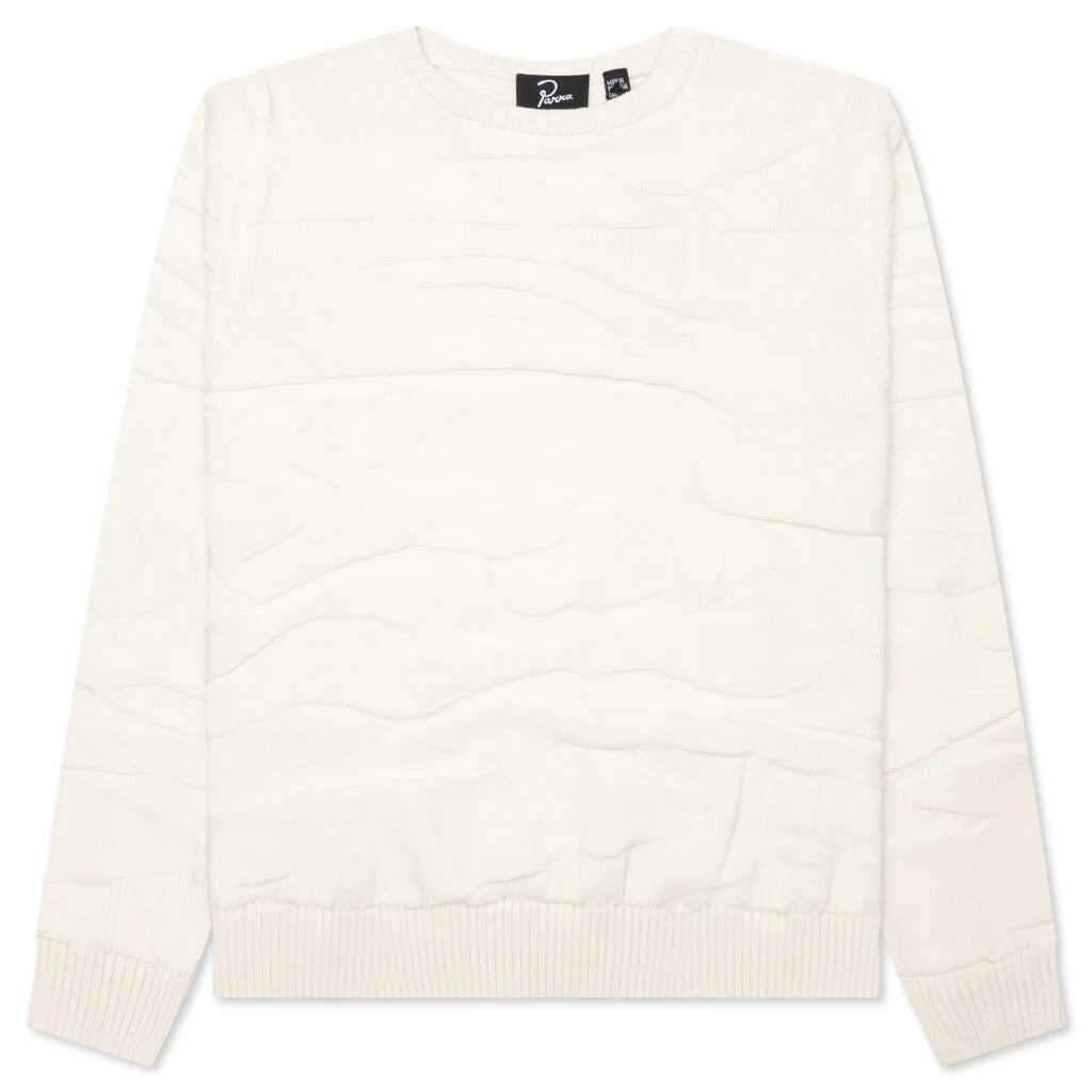 Landscaped Knitted Pullover Off White