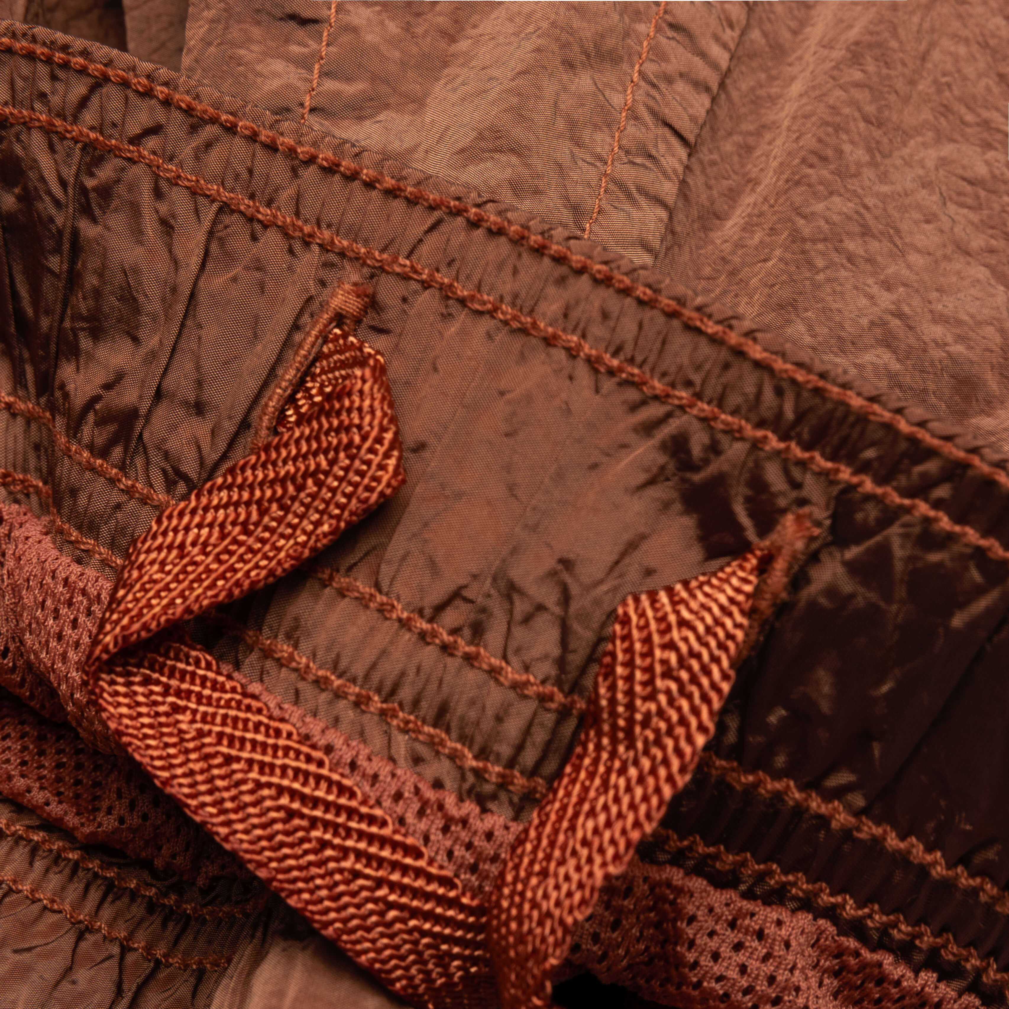 Nylon Metal Regular Fit Shorts Rust