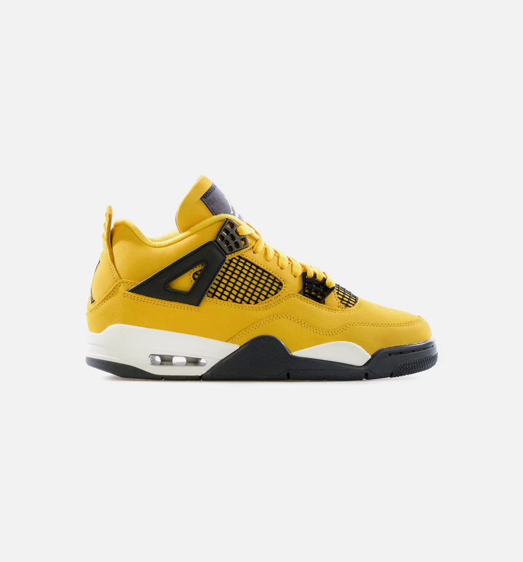 Air Jordan 4 Retro Lightning Mens Lifestyle Shoe Tour Yellow White Dark Blue Grey Limit One Per Customer