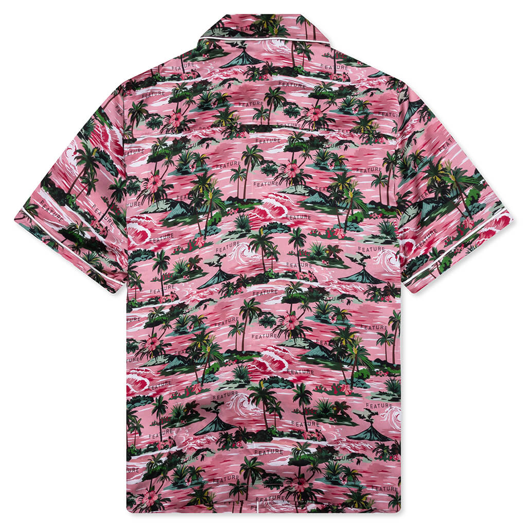 Hitchcock Hawaiian Silk Shirt Red