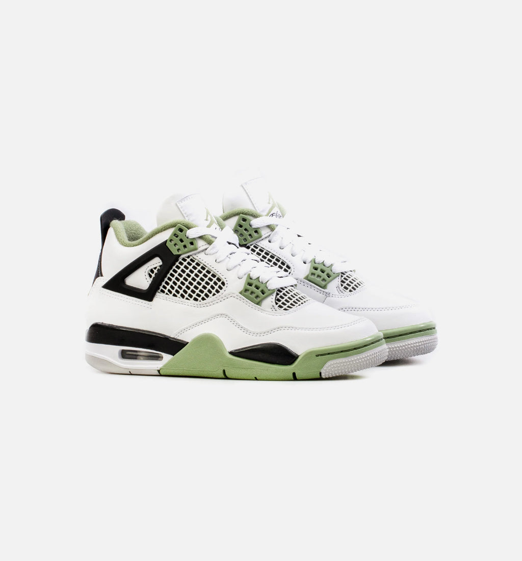 Air Jordan 4 Retro Oil Green Womens Lifestyle Shoe White Green Limit One Per Customer