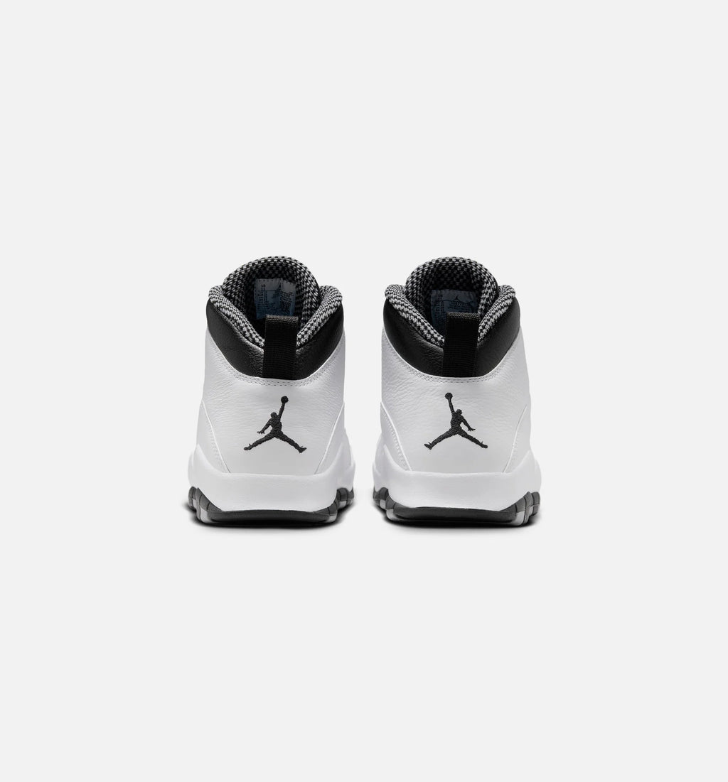 Air Jordan 10 Retro Light Steel Grey Mens Lifestyle Shoe White Black Light Steel Grey