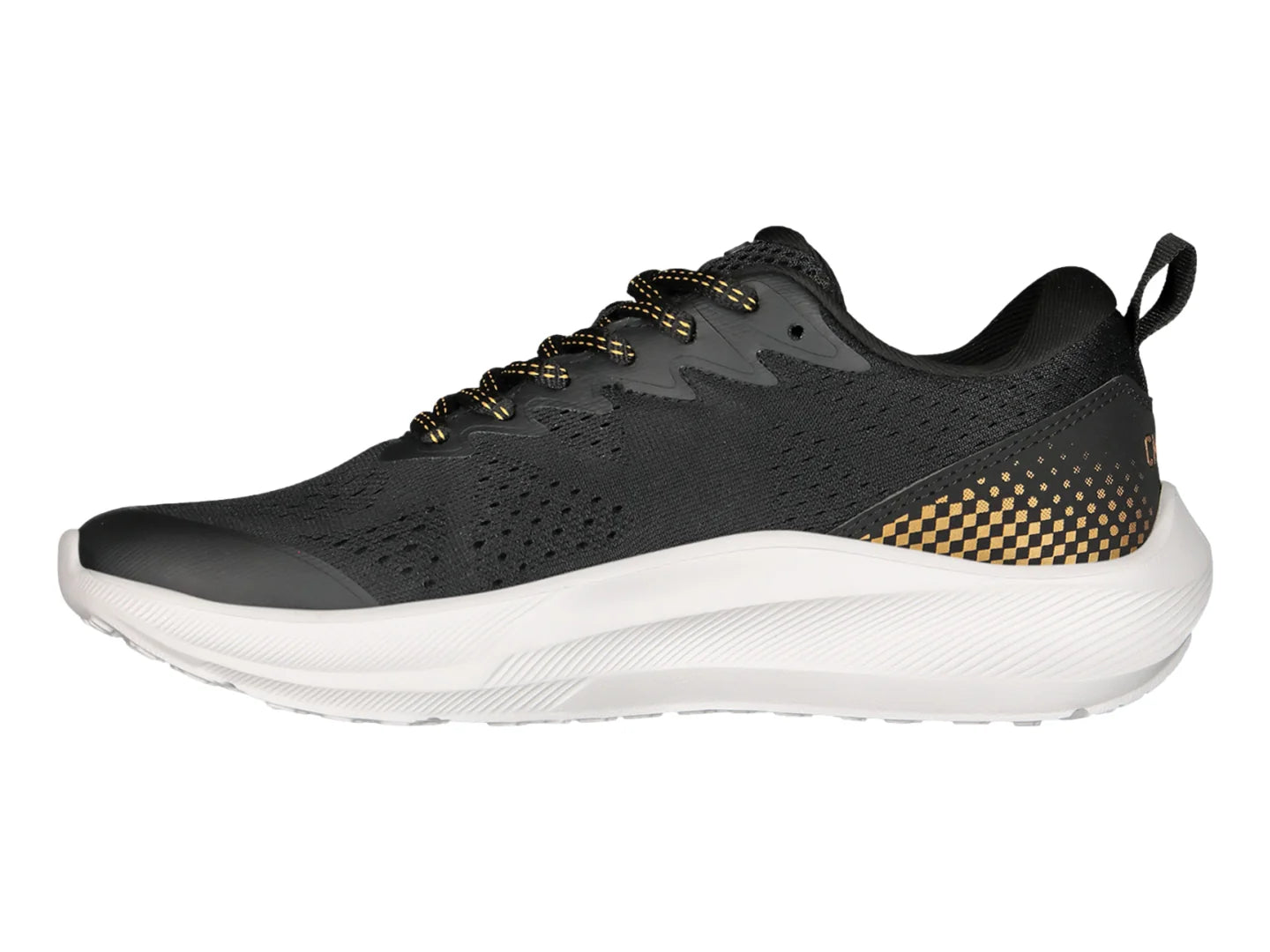 Tenis Charly Road Casual Negro y Oro para Mujer