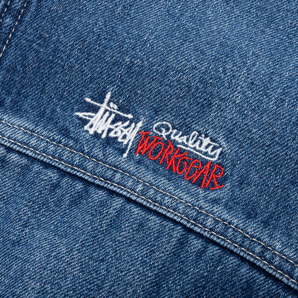 Denim Sherpa Work Jacket Washed Blue