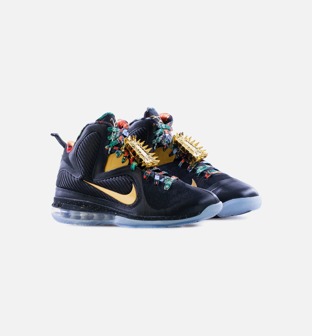 LeBron 9 Watch The Throne Mens Basketball Shoe Black Metallic Gold