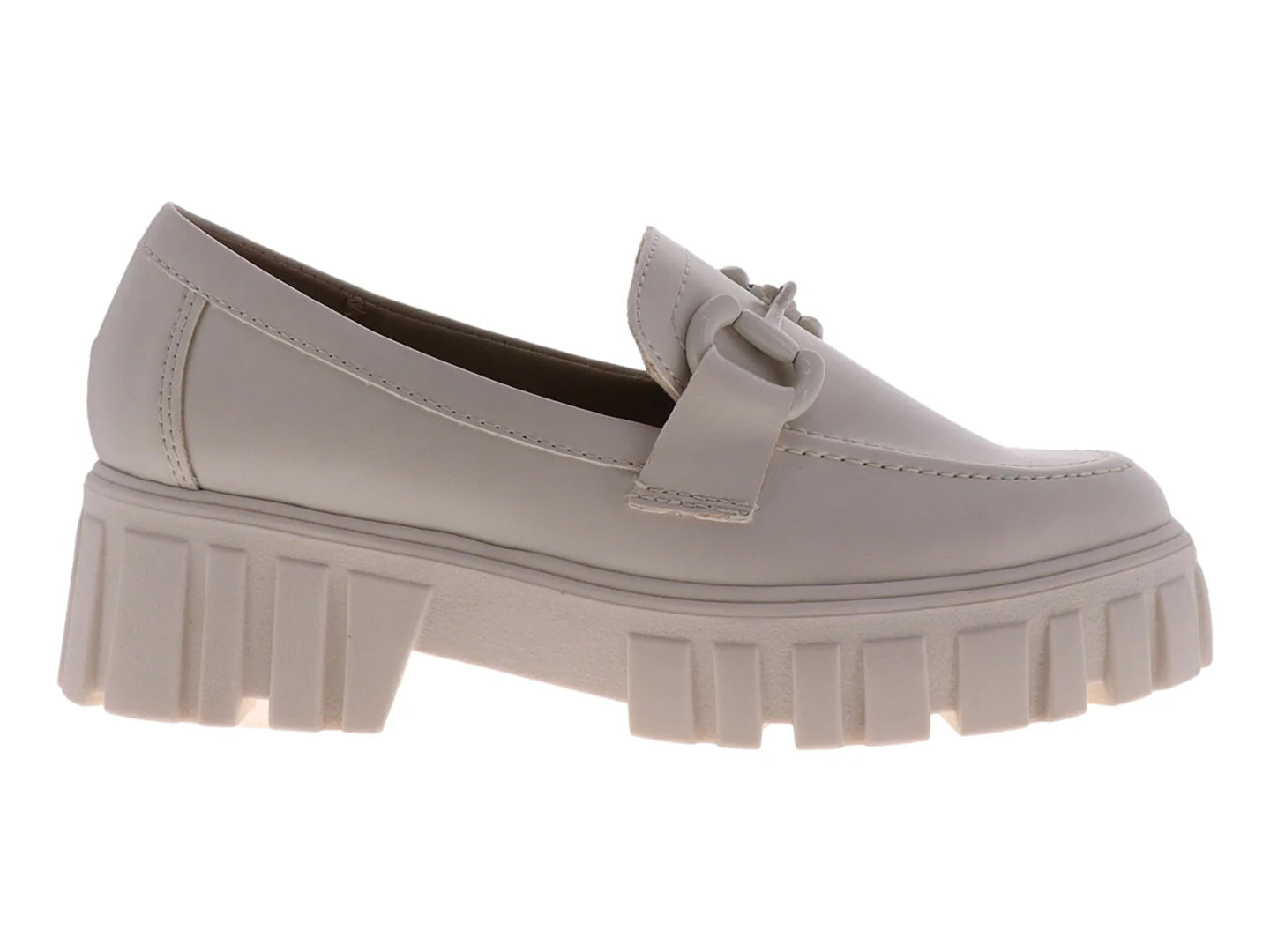Zapatos Loafers Senties Color Latte para Mujer
