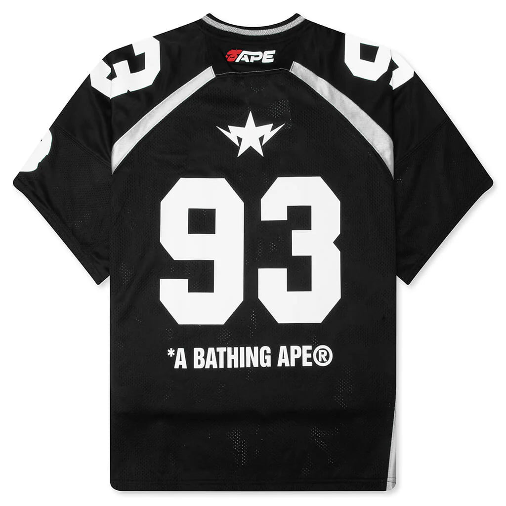 Line Camo Jacquard Relaxed Fit Football Jersey Black