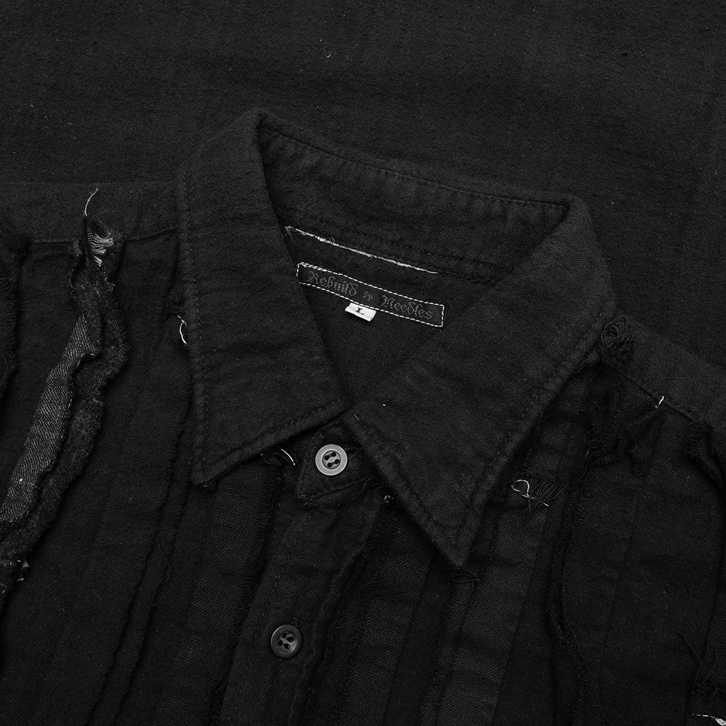 Over Dyed Ribbon Shirt Black