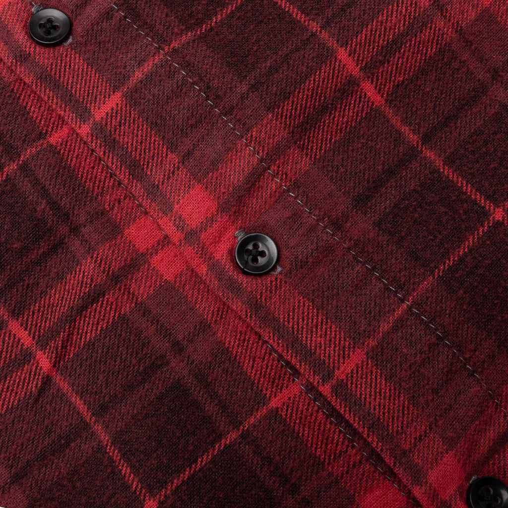 Flannel Shirt 7 Cuts Shirt Over Dye Red