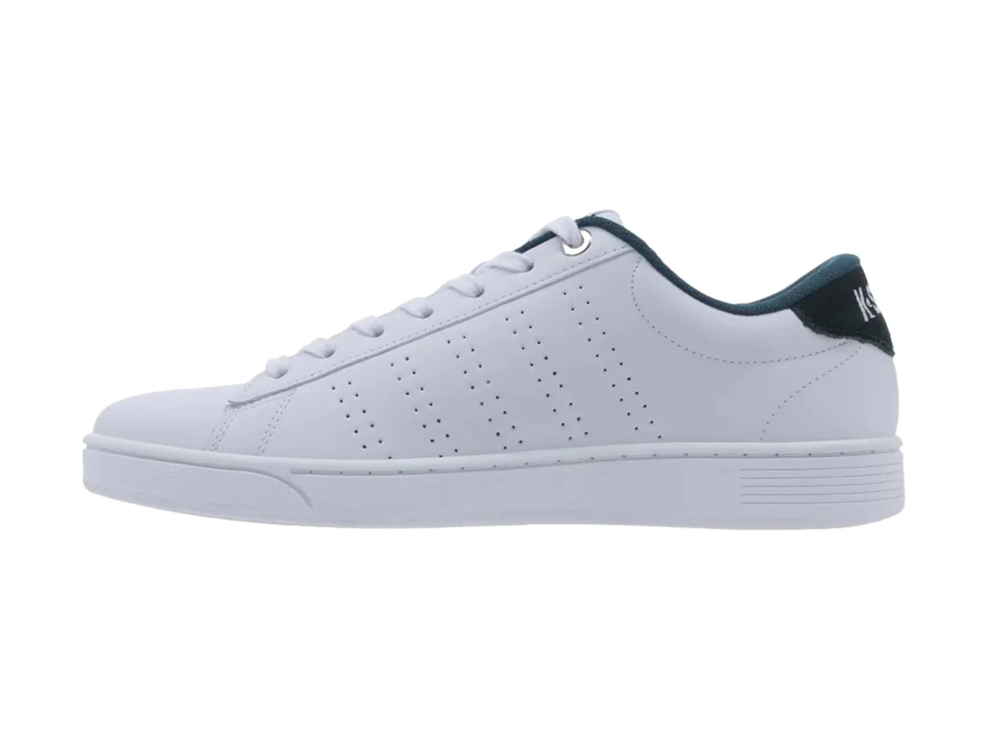 Tenis K Swiss Base Court Blanco con Teal para Hombre