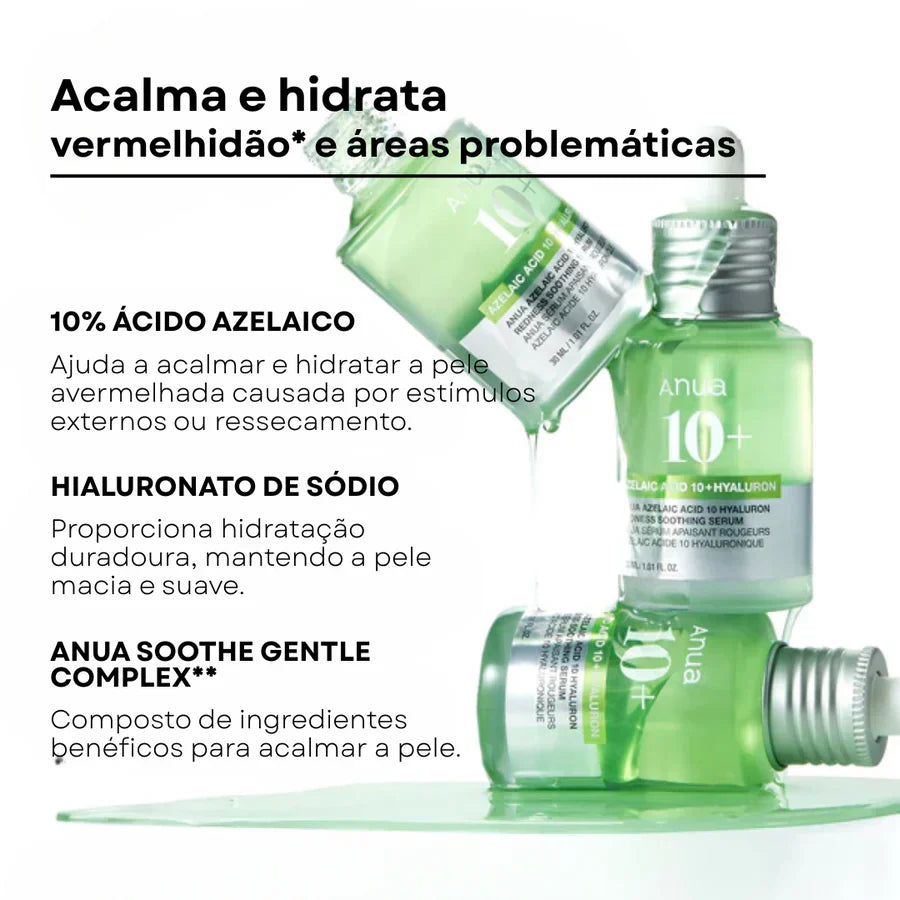 Sérum Calmante com Ácido Azelaico 10 e Ácido Hialurônico