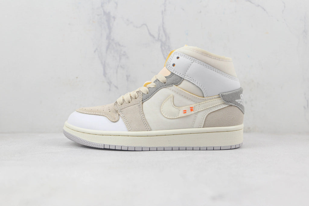 Jordan 1 Mid Craft Inside Out White Grey