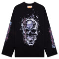 Skull L S Tee Black Silver