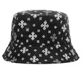 Cross Banddana Bucket Hat Black White