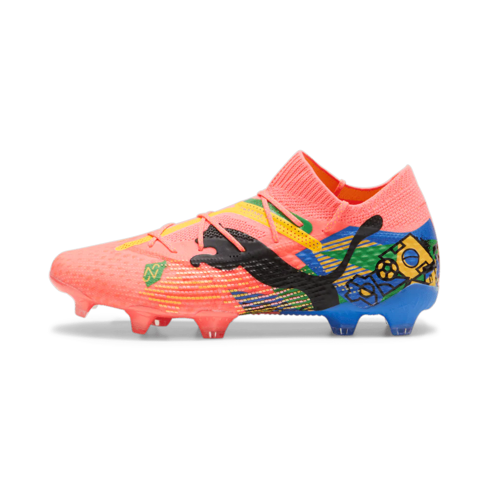 PUMA Future 7 Ultimate Neymar JR FG AG Soccer Cleats Sunset Glow Black