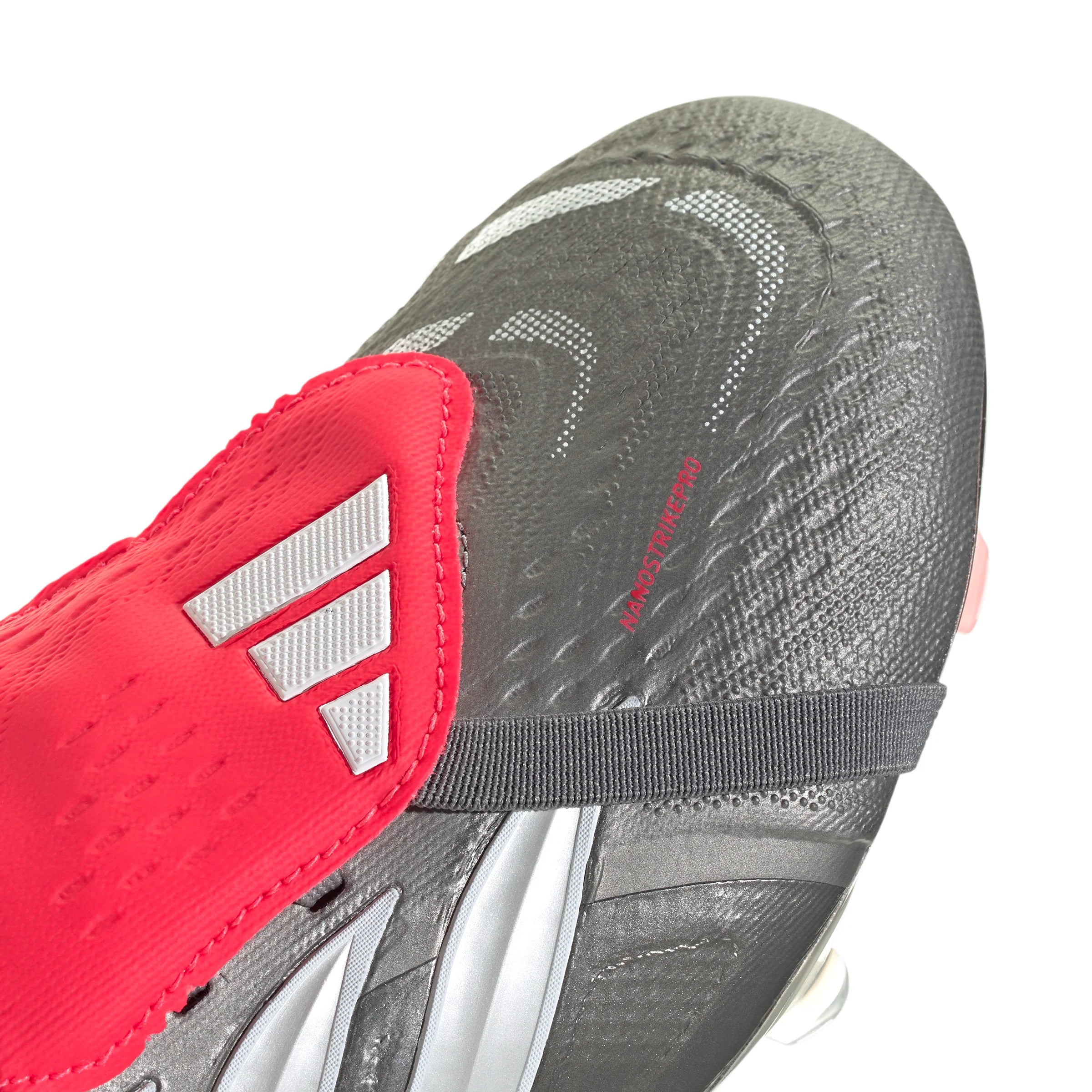 adidas Predator Pro Fold Over Tongue FG Mens Soccer Cleats Grey Red