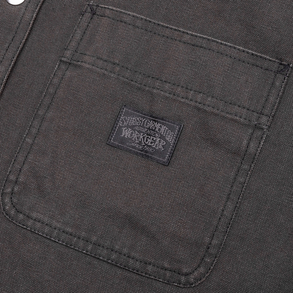 Heavy Washed Canvas Shirt Black