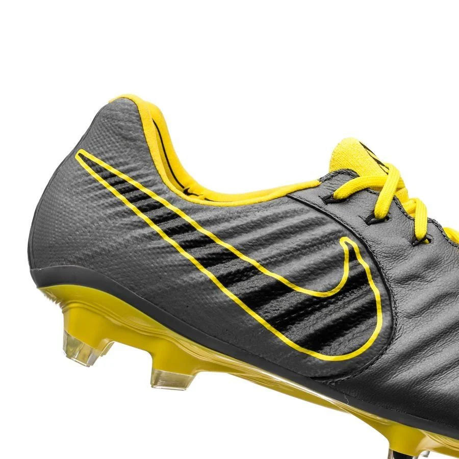 Nike Legend 7 Elite FG Firm Ground Soccer Cleats Dark Grey Black Yellow