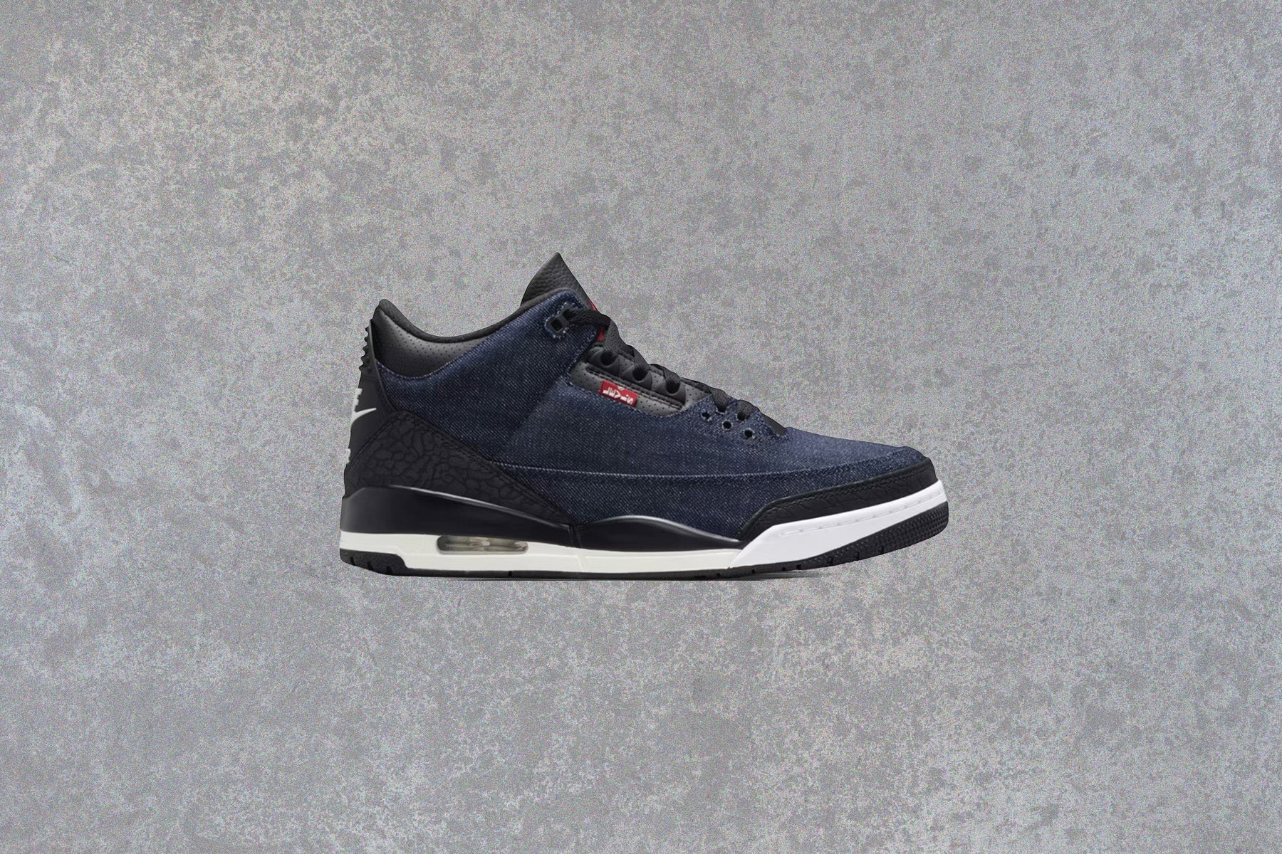 Air Jordan 3 x Levis Rigid Denim Denim Black Sail Indigo Gym Red