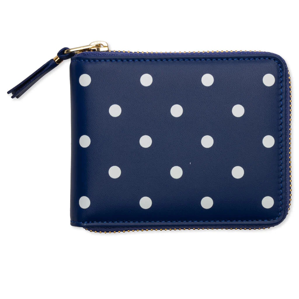 Comme des Garcons Polka Dots Wallet Navy