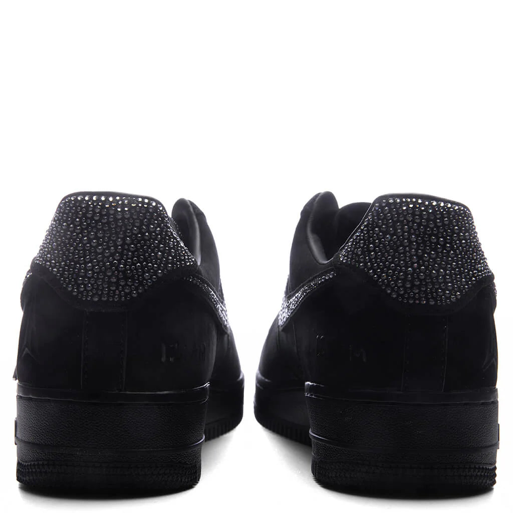 Nike x Ja Morant Air Force 1 Luxe Swarovski Black Metallic Silver Cobalt Bliss