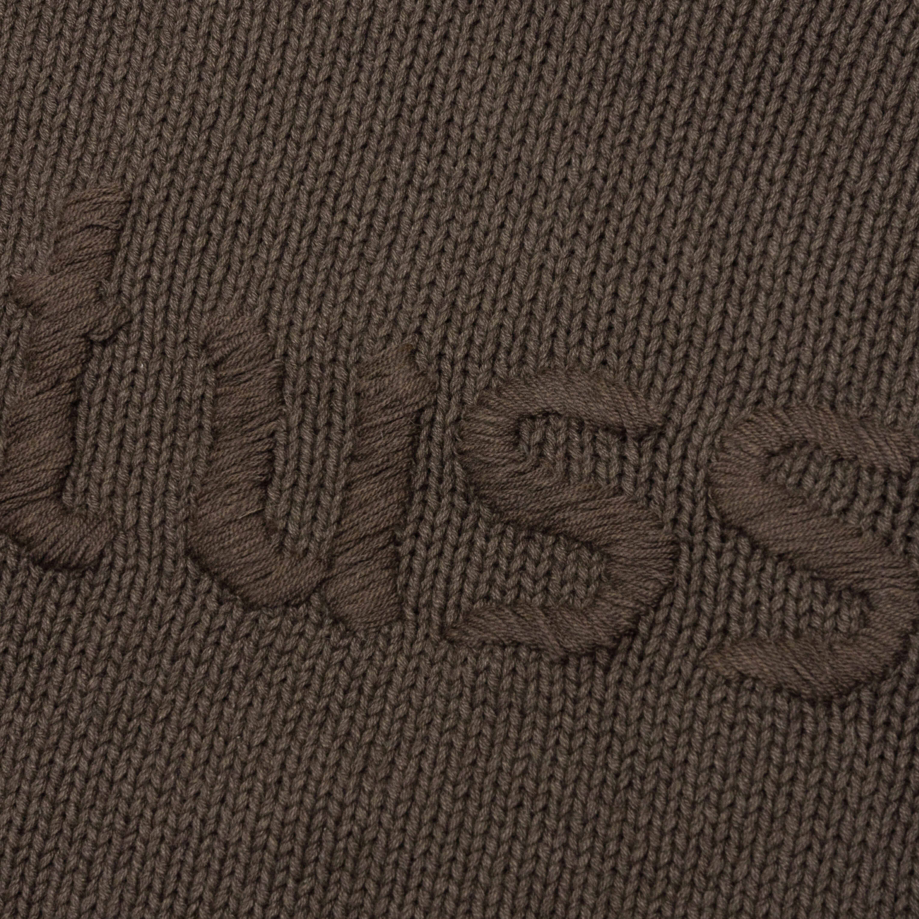 Roll V Neck Logo Sweater Brown