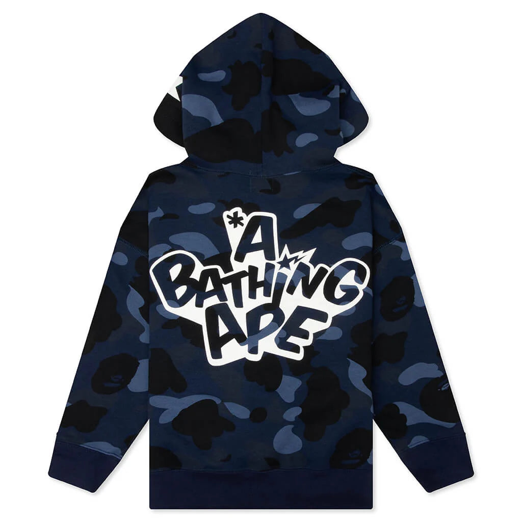 Kids Color Camo Ape Head Relaxed Fit Pullover Hoodie Navy
