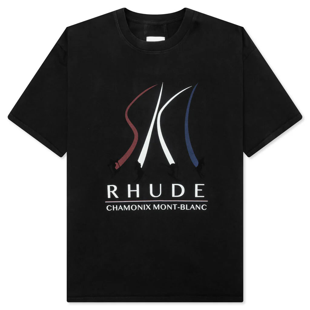 Ski Slope Tee Vtg Black
