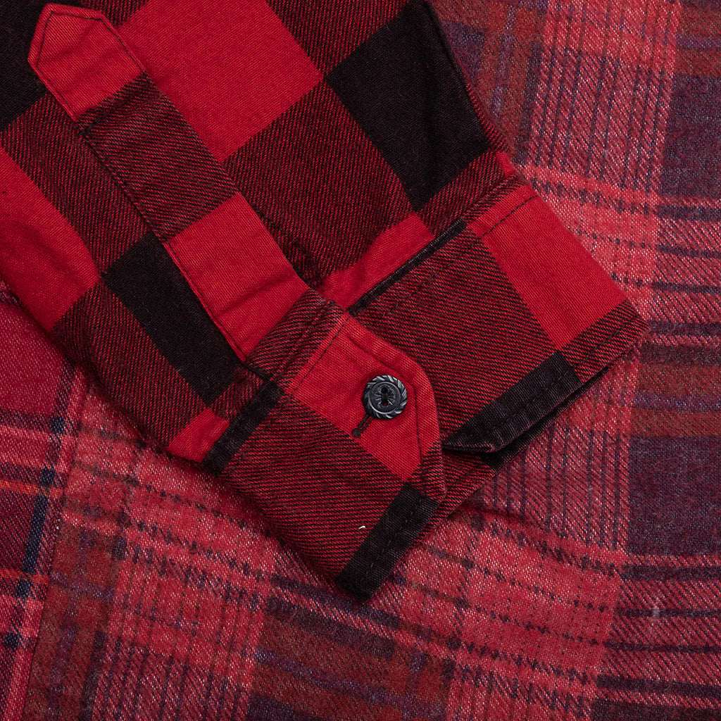 Over Dye 7 Cuts Wide Shirt Red