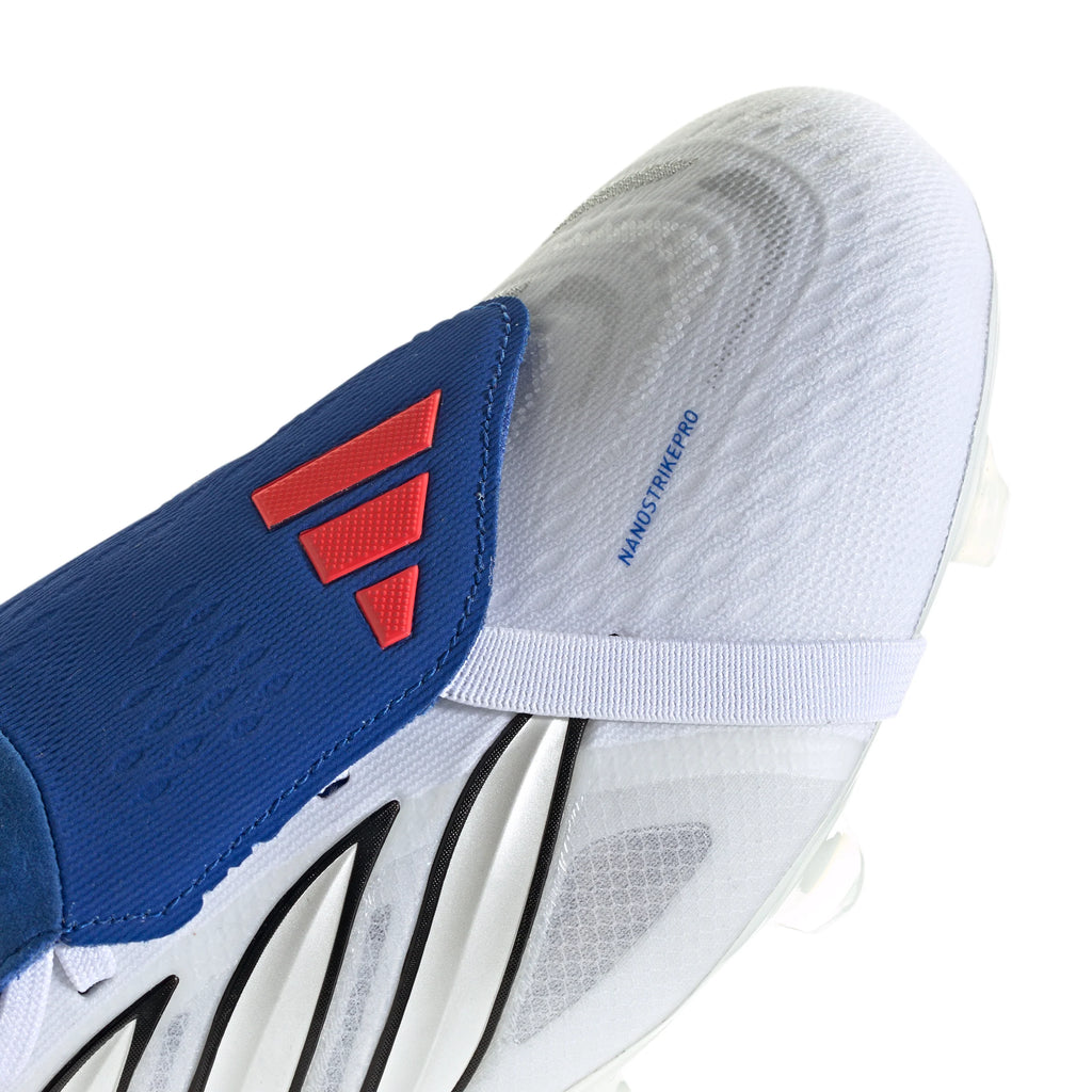 adidas Predator Pro Fold Over Tongue FG Firm Ground Mens Soccer Cleats White Zero Metallic Blue