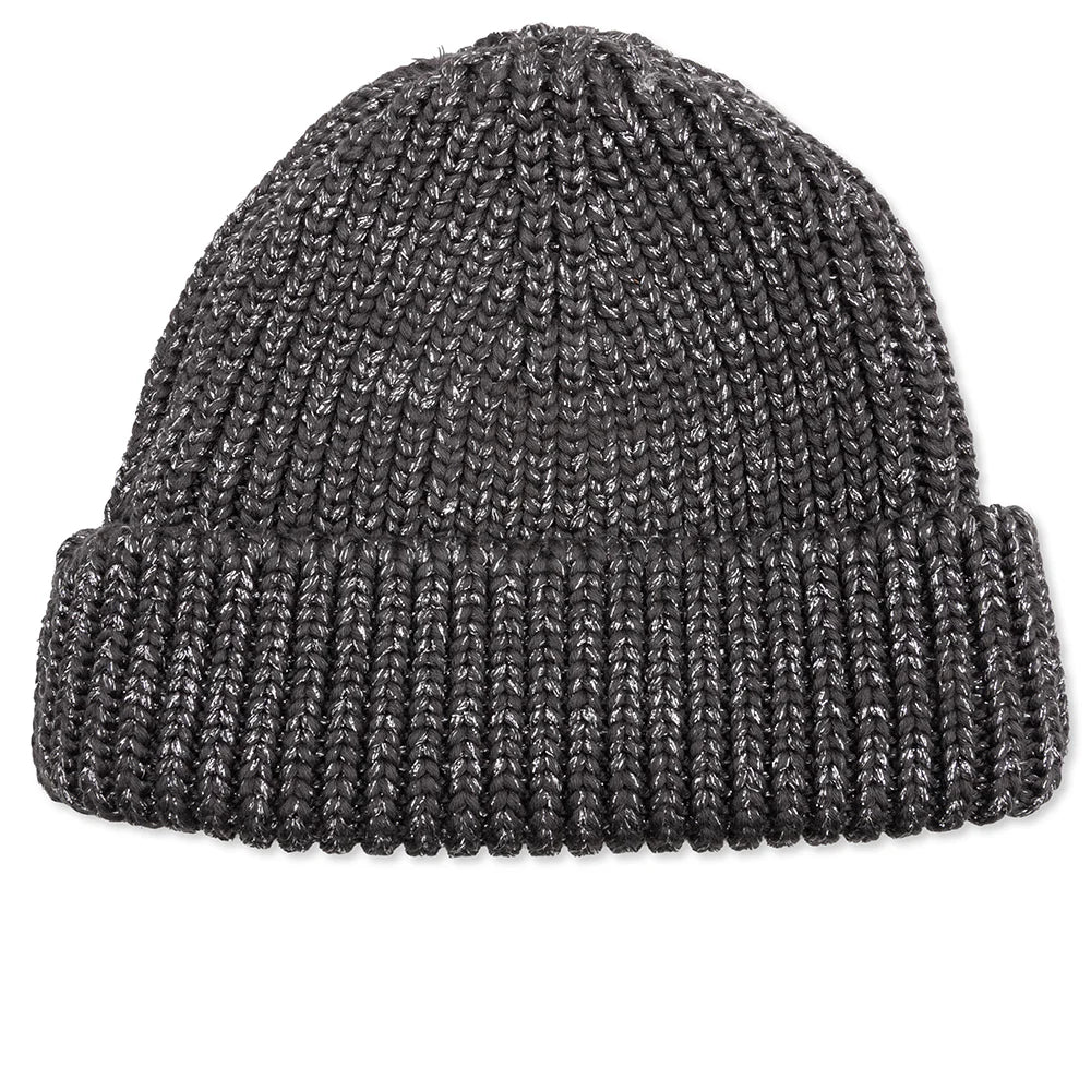 Hand Off Lurex Beanie Magenta Black