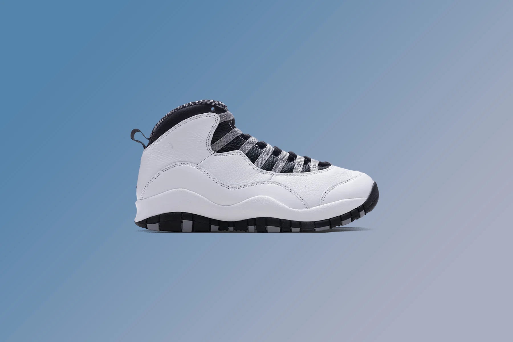 Air Jordan 10 Retro Steel White Black Light Steel Grey Dark Powder Blue