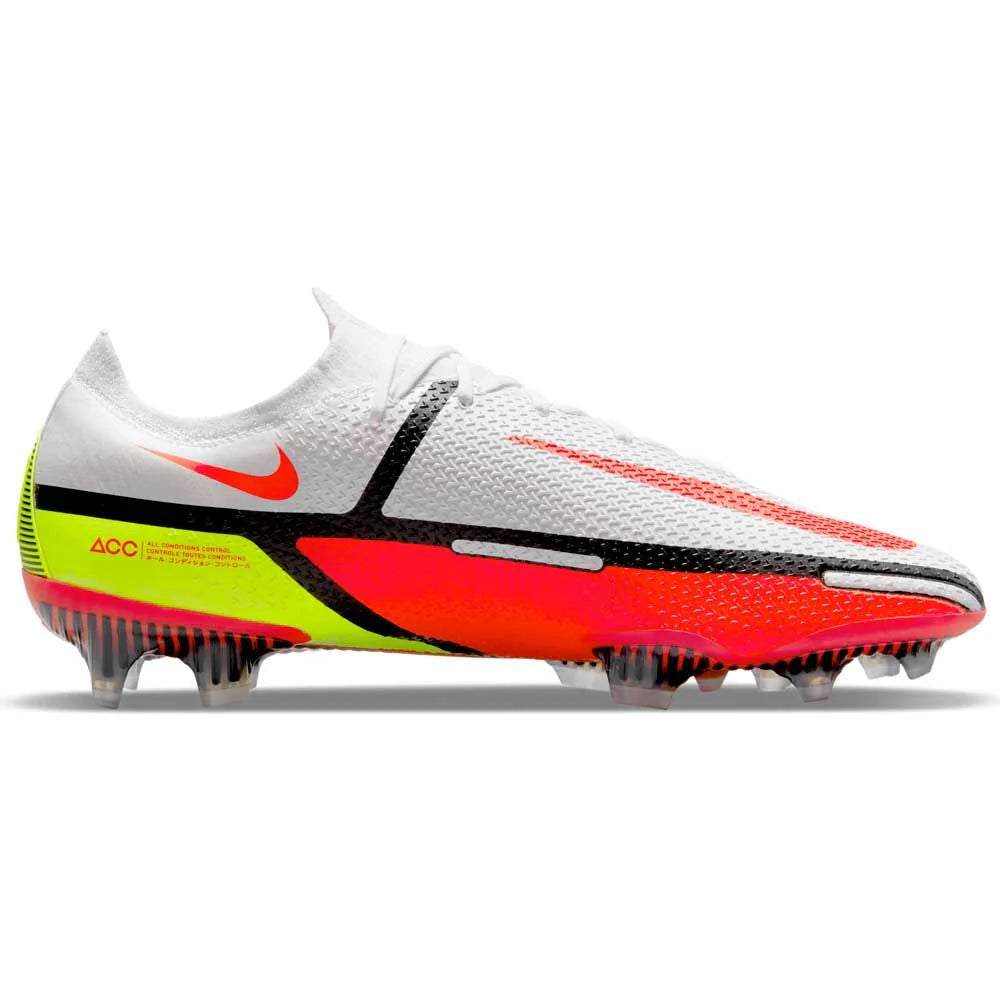 Nike Phantom GT2 Elite FG Firm Ground Soccer Cleats White Bright Crimson Volt