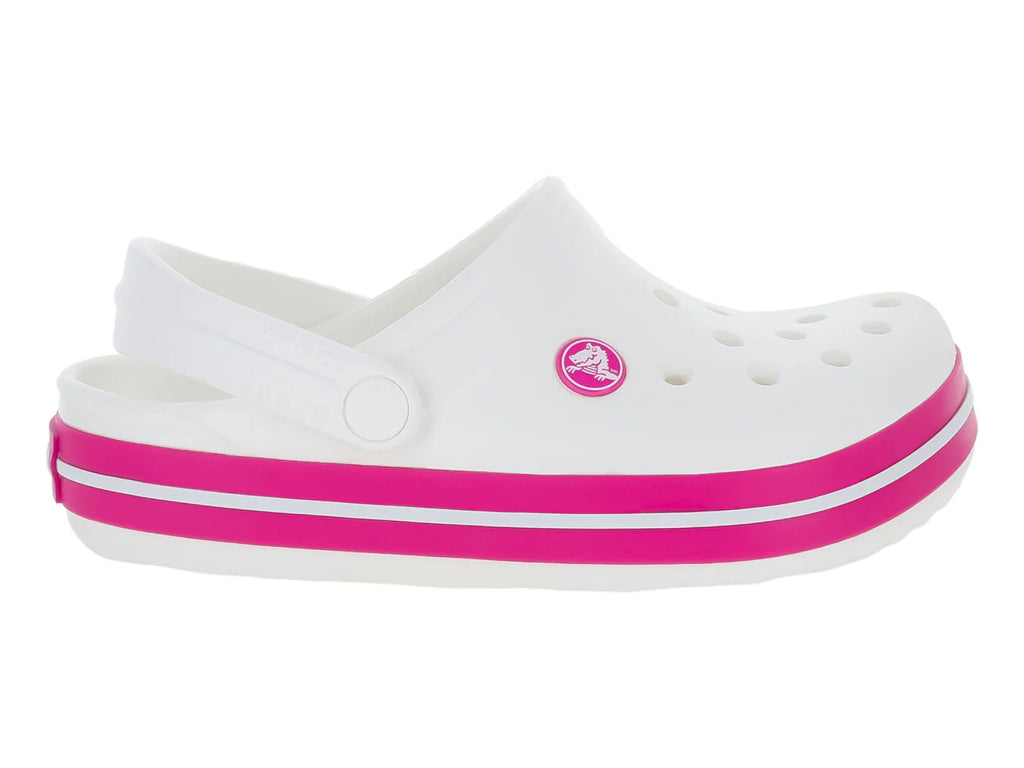 Crocs Crocband Clog Blanco y Rosa para Niña