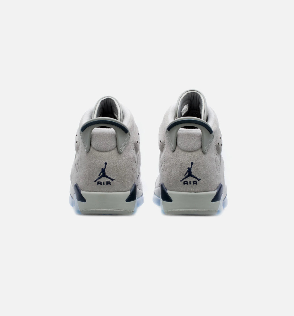 Air Jordan 6 Retro Georgetown Grade School Lifestyle Shoe Grey Navy Blue Free Shipping