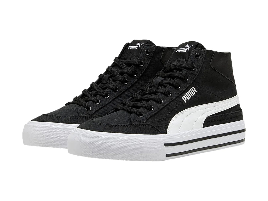 Tenis PUMA Court Classic Vulc Mid Negro y Blanco para Mujer