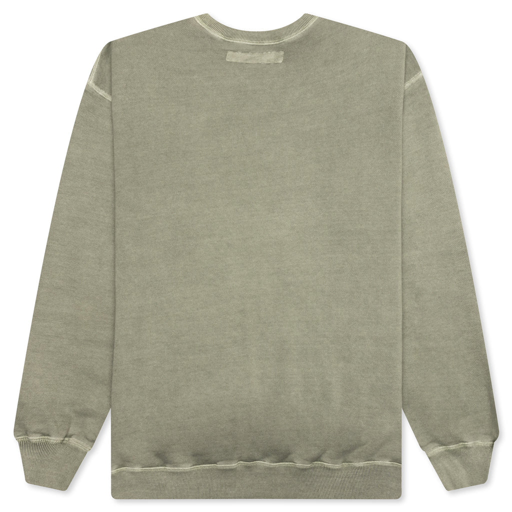 Pigment Dyed Sweat Shirt L S Olive