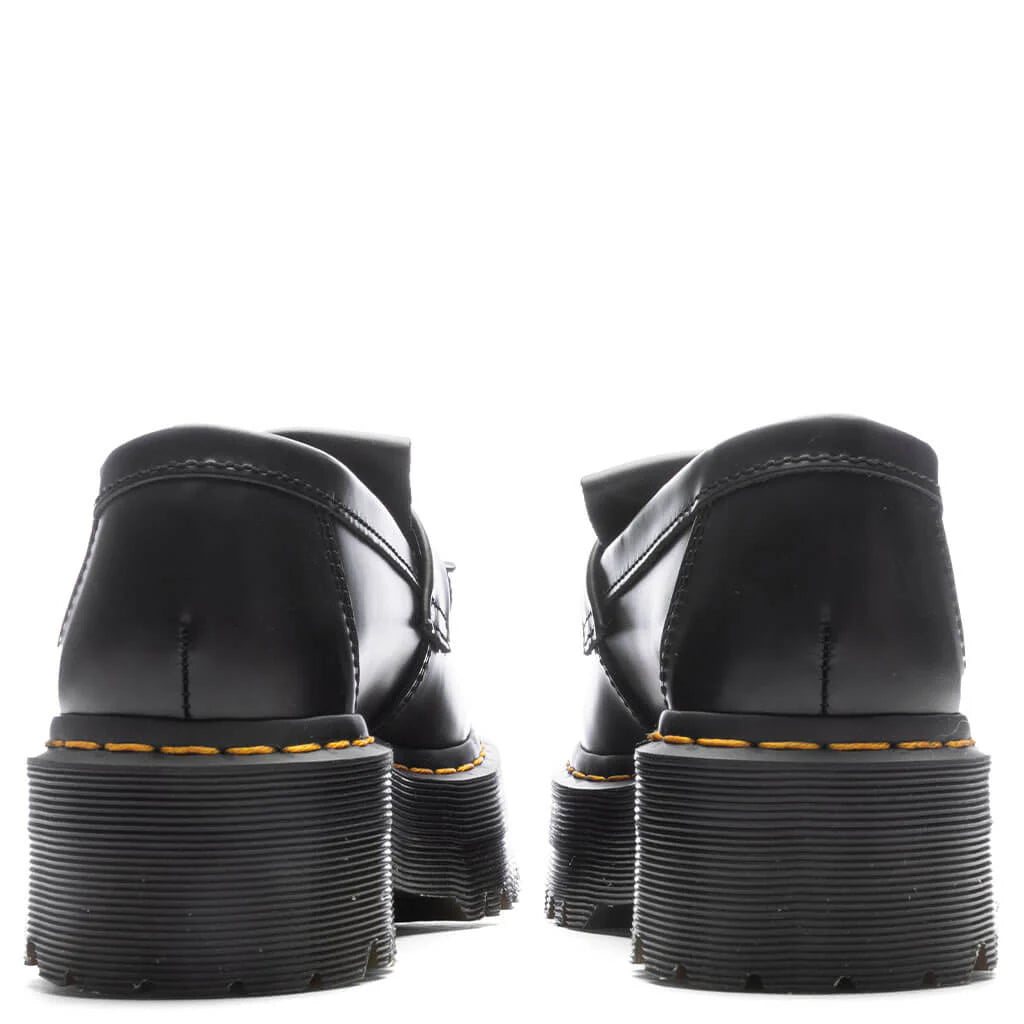 Adrian Leather Platform Tassel Loafers Black Smooth