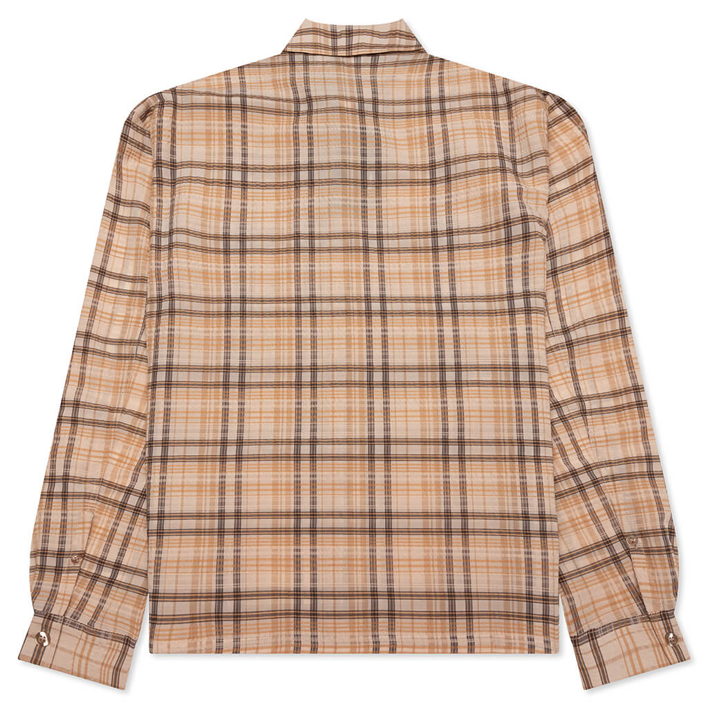 Sheer Flannel Shirt Brown Checker