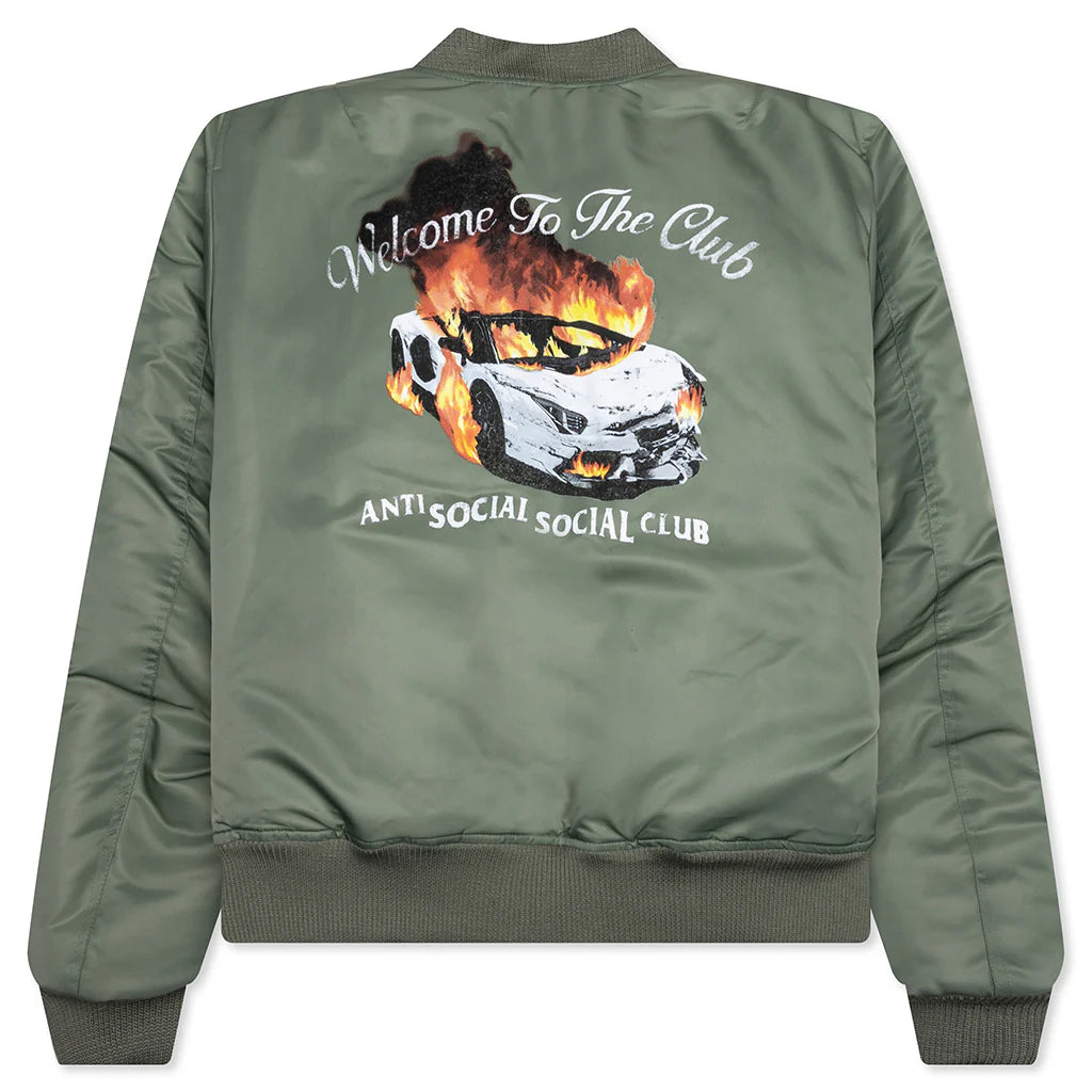 Welcome To The Club Ma 1 Jacket Olive