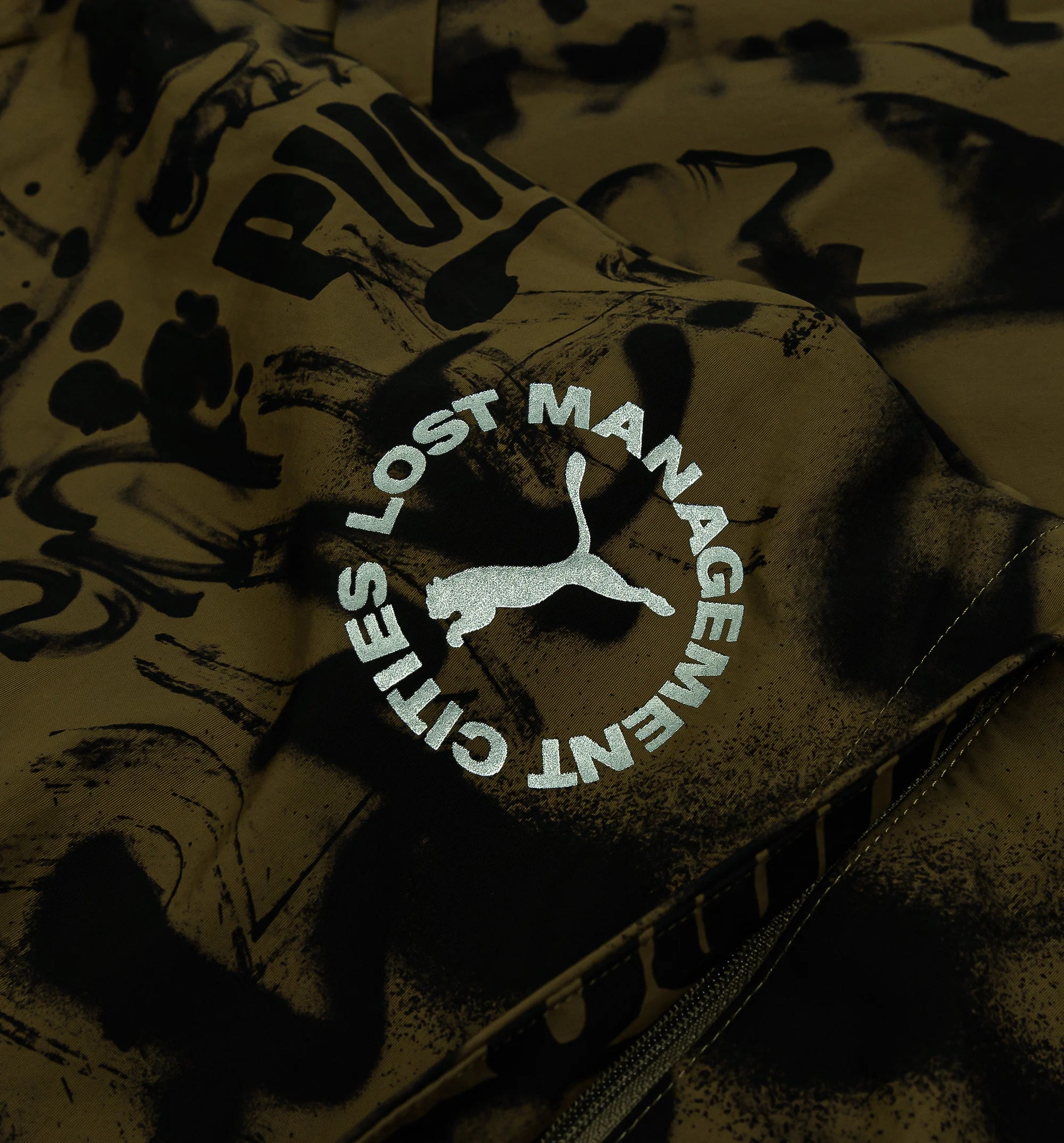 Lost Management Cities All Over Print Mens Pant Olive Black