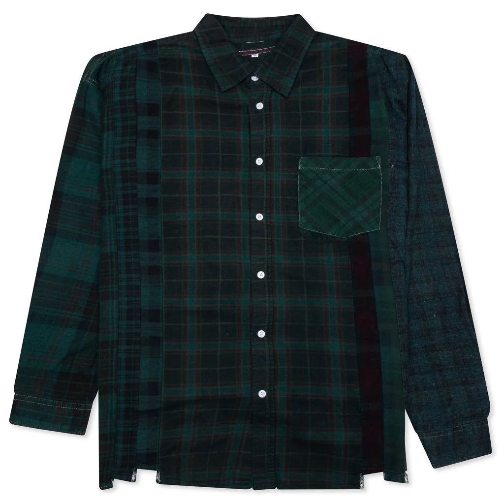 Over Dye 7 Cuts Shirt Green