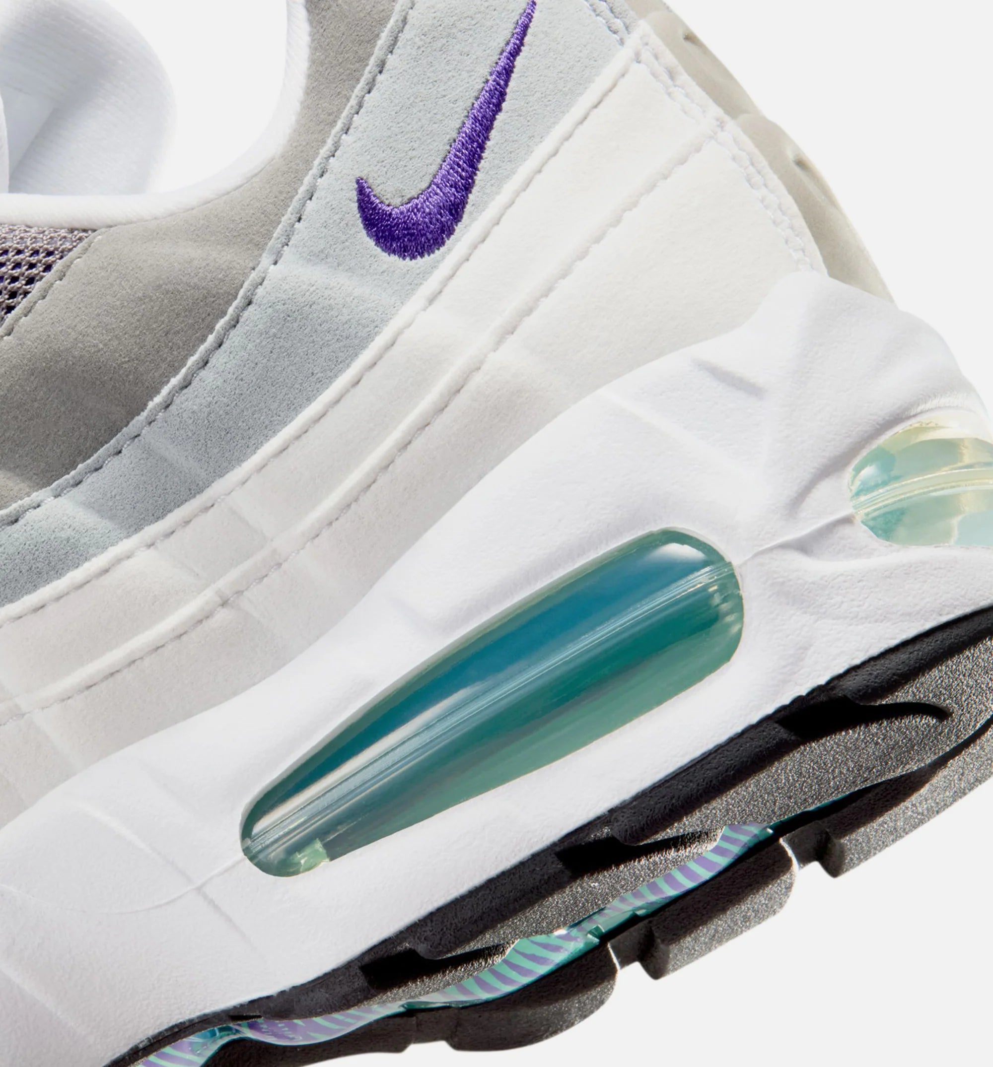 Air Max 95 Big Bubble Grape Womens Lifestyle Shoe White Emerald Green Wolf Grey Court Purple