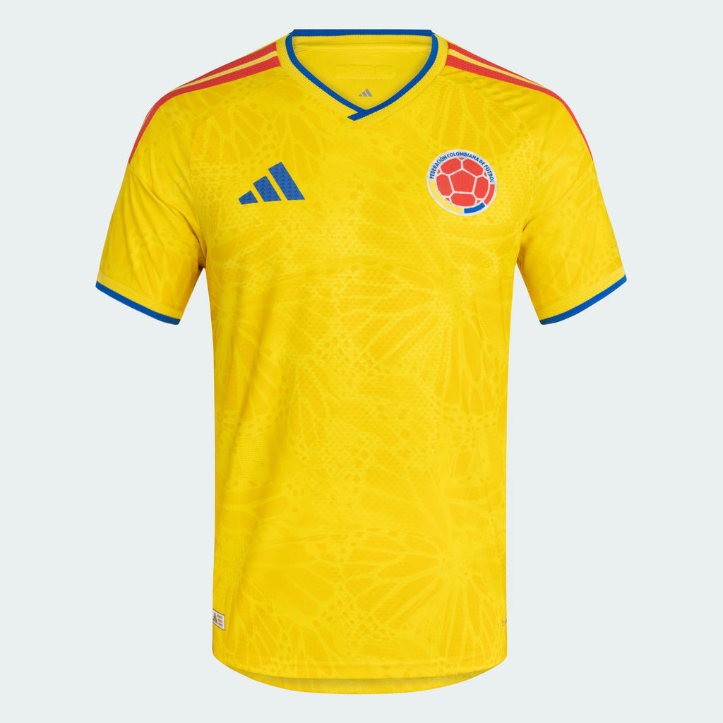 adidas Colombia Home Authentic Mens Soccer Jersey 26 Yellow