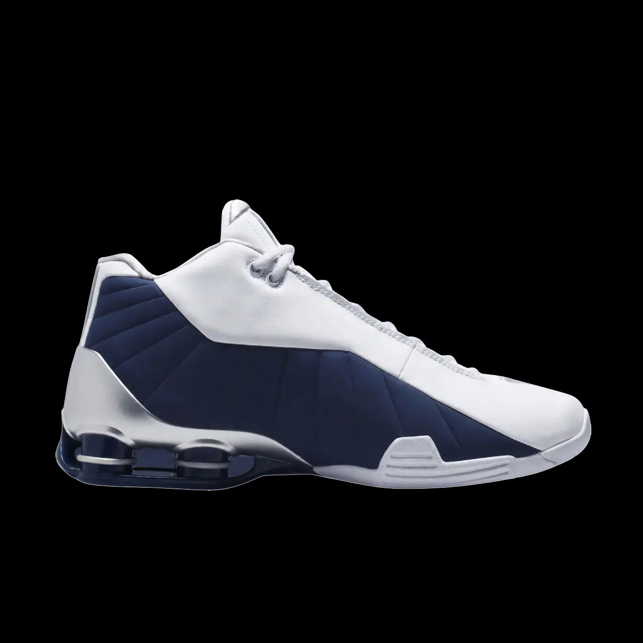 Nike Shox Bb4 White Midnight Navy Metallic Silver