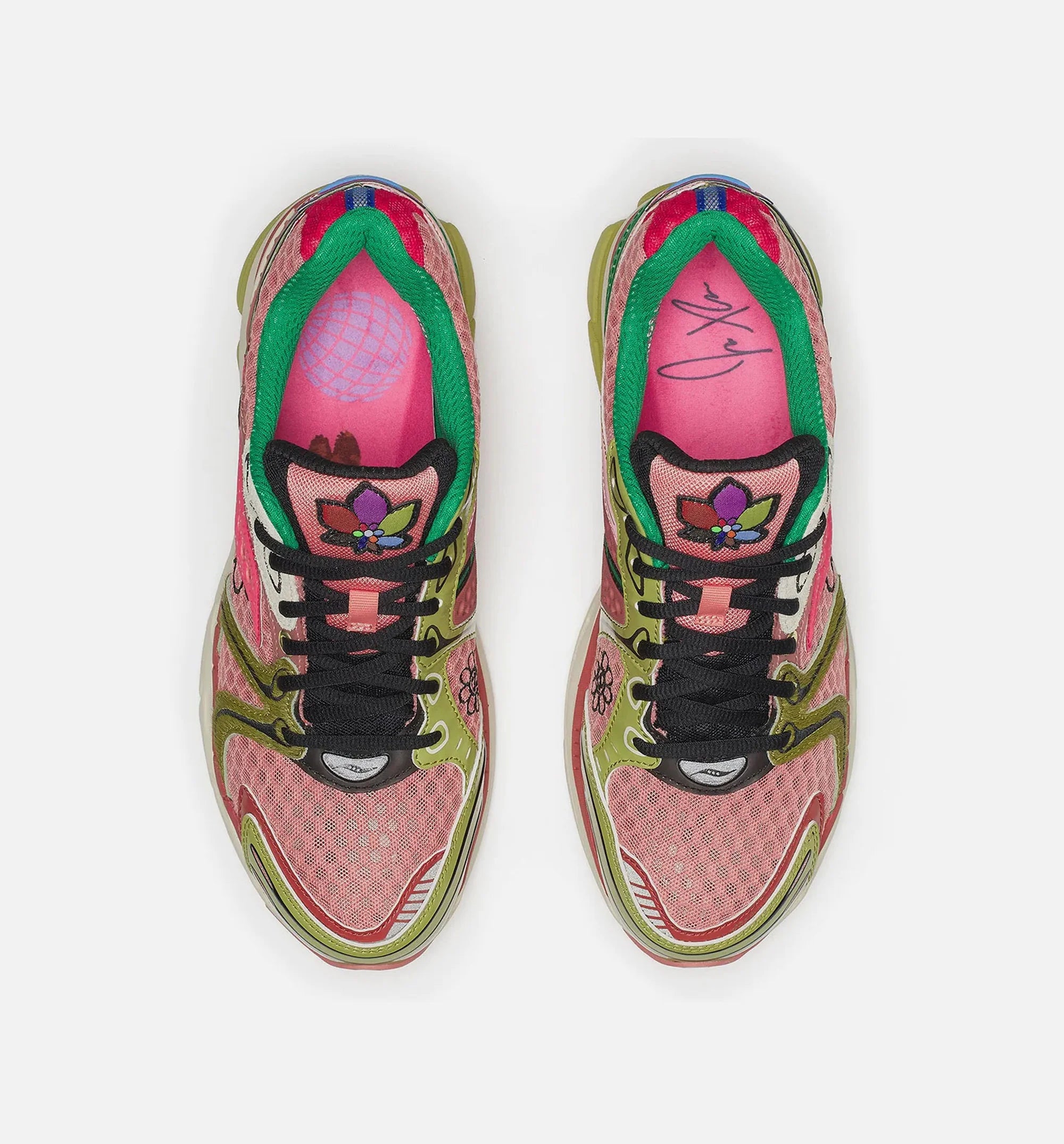 Jaetips x Saucony Progrid Triumph 4 Virginia Creeper Mens Lifestyle Shoe Pink Yellow Multi Color