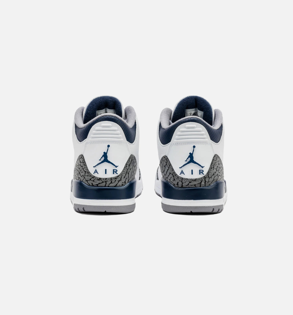 Air Jordan 3 Retro Midnight Navy Mens Lifestyle Shoe White Midnight Navy